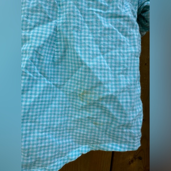 Vintage Western Shirt Cowgirl Southwestern Aqua Orange Country Top Festival - Picture 15 of 17